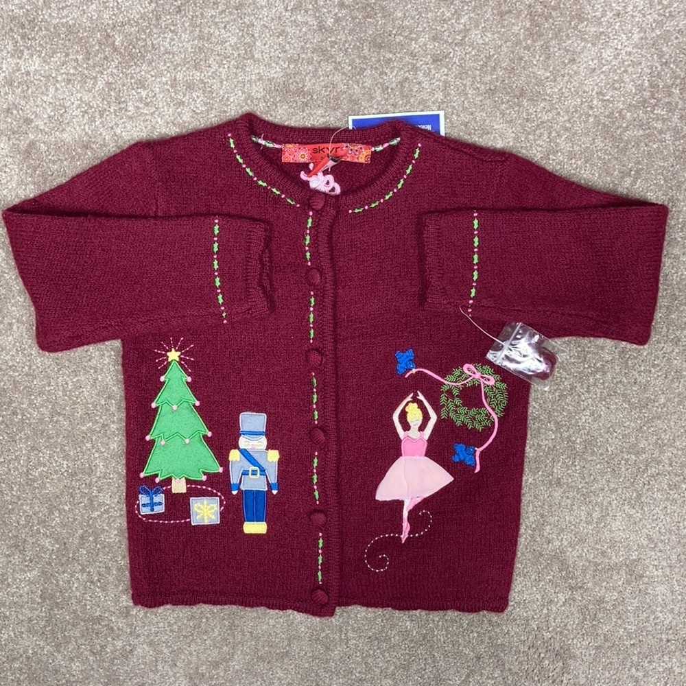 NWT skyr wool nutcracker ballet ballerina Christmas cardigan sweater med…
